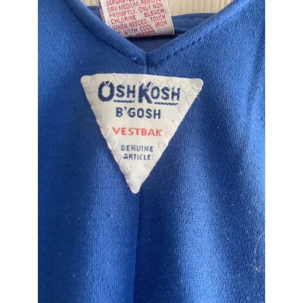 VTG Vestbak Osh Kosh B'gosh 18 Month Blue Soft  Overall Snap Button Cowboy Print